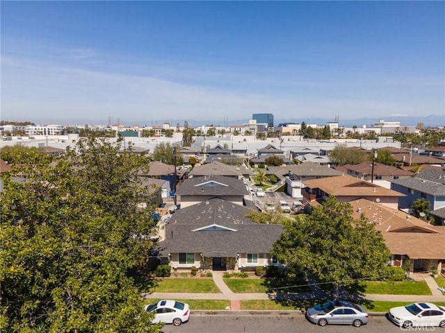aerial view with a residential view