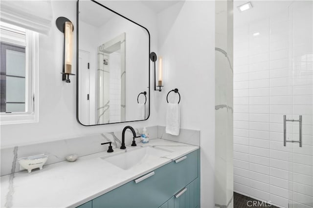 429 Marigold Ave, Corona Del Mar, CA 92625 - bathroom featuring vanity and a shower stall