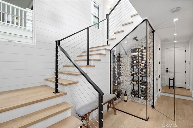 429 Marigold Ave, Corona Del Mar, CA 92625 - wine room featuring plenty of natural light and wood finished floors