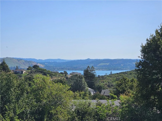 mountain view with a water view