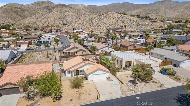 aerial view with a residential view and a mountain view