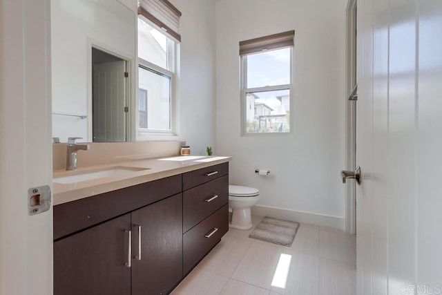 6222 Artisan Way, San Diego, CA 92130 - bathroom with vanity, baseboards, toilet, and tile patterned flooring