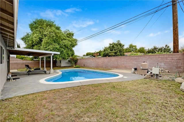 view of pool featuring a patio