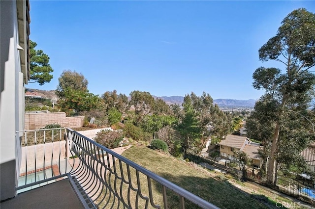 balcony with a mountain view