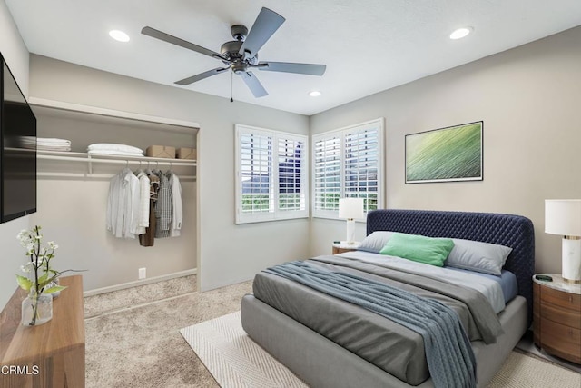 2752 Lemon Dr, Simi Valley, CA 93063 - bedroom with a closet, recessed lighting, a ceiling fan, and carpet floors