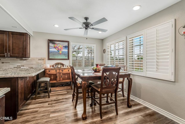 2752 Lemon Dr, Simi Valley, CA 93063 - dining room featuring ceiling fan, wood finished floors, and recessed lighting