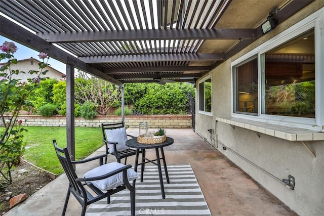 view of patio / terrace with a pergola