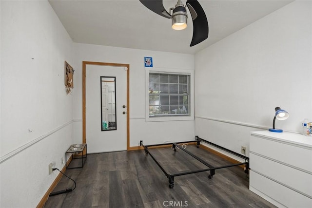 3432 N Arrowhead Ave, San Bernardino, CA 92405 - interior space featuring a ceiling fan and wood finished floors
