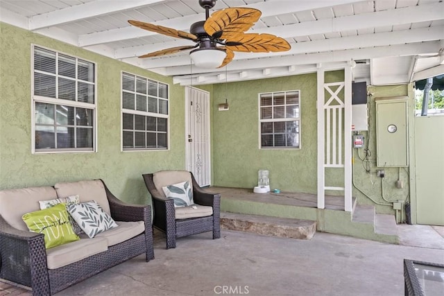 3432 N Arrowhead Ave, San Bernardino, CA 92405 - view of patio / terrace featuring ceiling fan