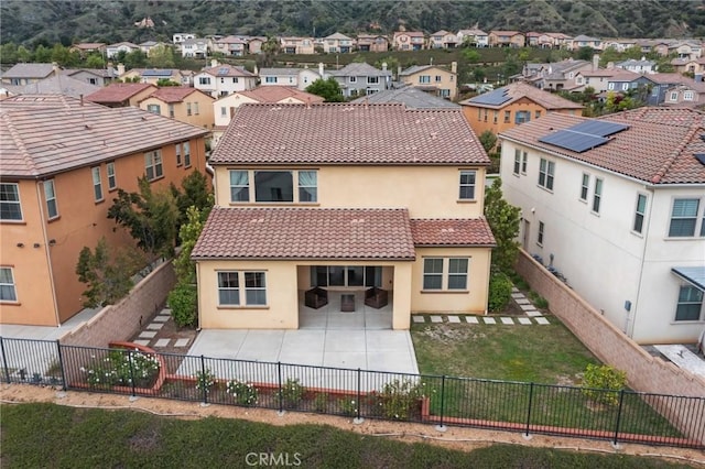 676 E Desert Willow Rd, Azusa, CA 91702 - back of property with stucco siding, a patio, a residential view, and a tiled roof