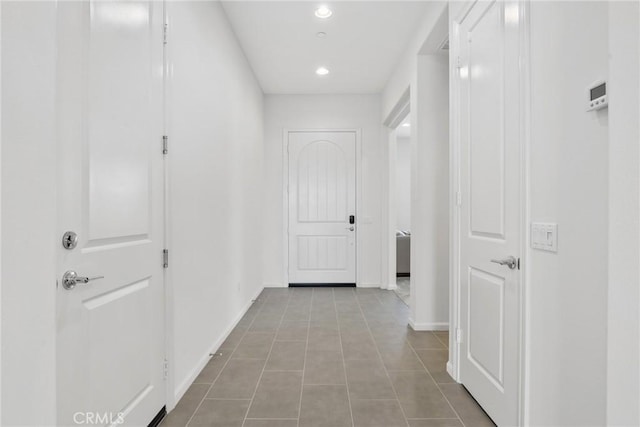 676 E Desert Willow Rd, Azusa, CA 91702 - corridor with baseboards, tile patterned flooring, and recessed lighting