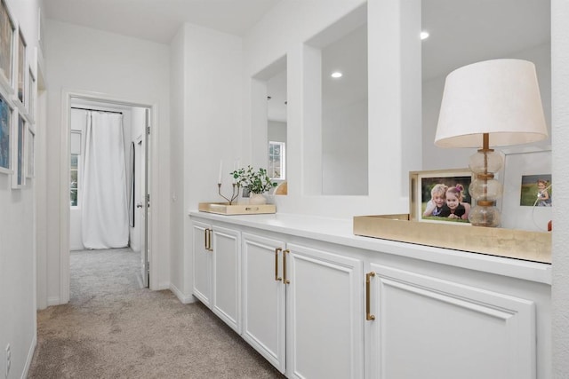 17236 Eagle Canyon Way, San Diego, CA 92127 - hallway with light colored carpet, recessed lighting, and baseboards