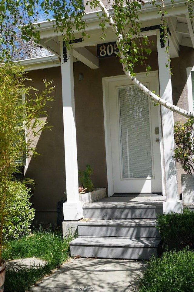 8055 Portola Rd Unit A, Atascadero, CA 93422 - property entrance featuring stucco siding and a porch