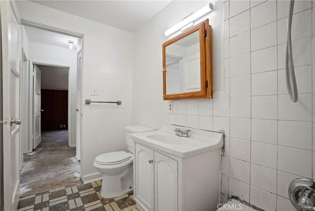 6701 Matilija Ave, Van Nuys, CA 91405 - bathroom with toilet, vanity, and tile patterned floors