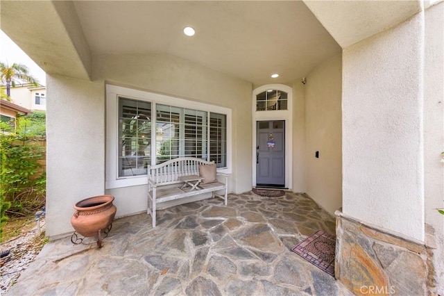 23015 Edenton Pl, Valencia, CA 91354 - property entrance with stucco siding