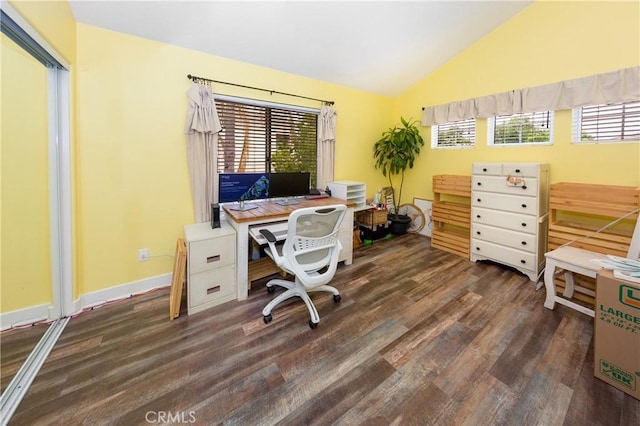 23015 Edenton Pl, Valencia, CA 91354 - home office with wood finished floors and lofted ceiling