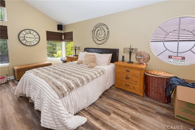 23015 Edenton Pl, Valencia, CA 91354 - bedroom featuring vaulted ceiling and wood finished floors