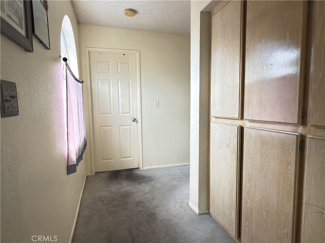 3702 W 126th St, Hawthorne, CA 90250 - hallway featuring a textured ceiling, baseboards, and carpet floors
