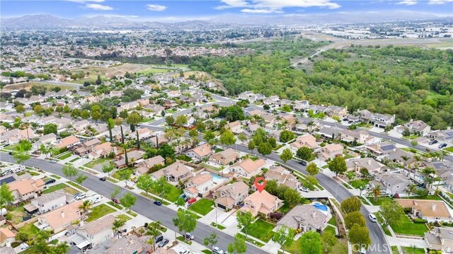 aerial view featuring a residential view