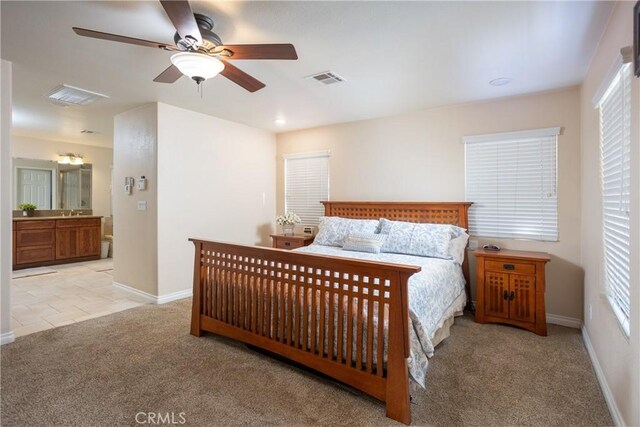 3192 Lytle Creek Rd, Lytle Creek, CA 92358 - bedroom featuring carpet floors, baseboards, multiple windows, and ensuite bath