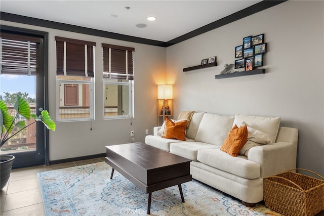 12842 Palm St Unit 301, Garden Grove, CA 92840 - living area with plenty of natural light, tile patterned flooring, and recessed lighting