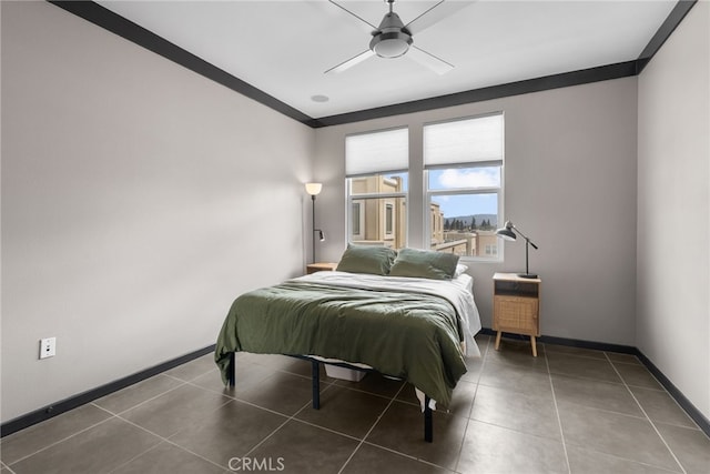 12842 Palm St Unit 301, Garden Grove, CA 92840 - bedroom with tile patterned floors and ceiling fan