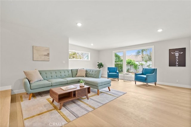 347 E Barkley Ave, Orange, CA 92867 - living area with recessed lighting, light wood-style flooring, and baseboards