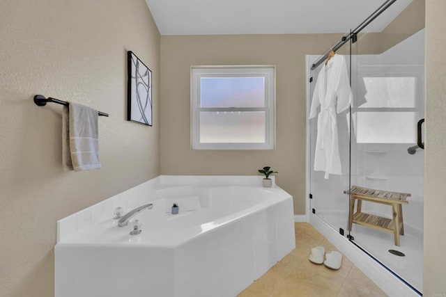 2487 Columbine Dr, Alpine, CA 91901 - full bathroom featuring a shower stall, a garden tub, and tile patterned floors