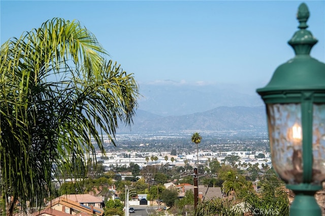 exterior space featuring a mountain view