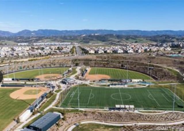 aerial view featuring a mountain view