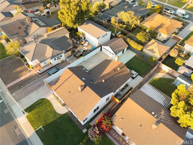 bird's eye view with a residential view