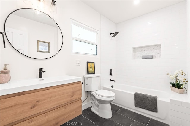 2430 Van Wick St, Inglewood, CA 90303 - full bath with tub / shower combination, vanity, toilet, and tile patterned flooring