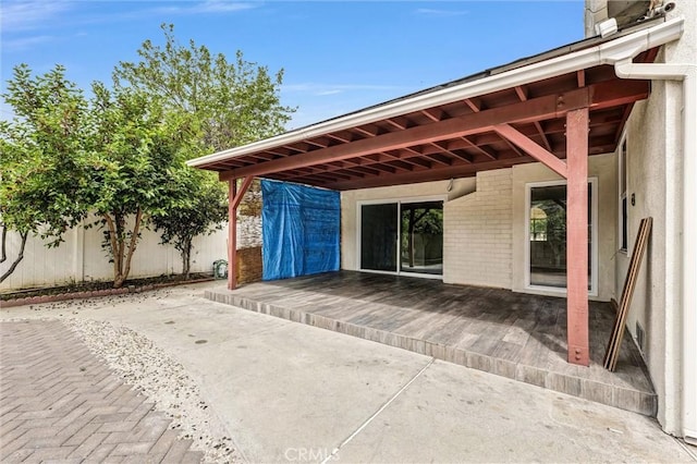 view of patio with fence