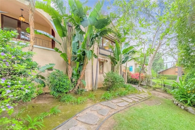 view of yard with fence