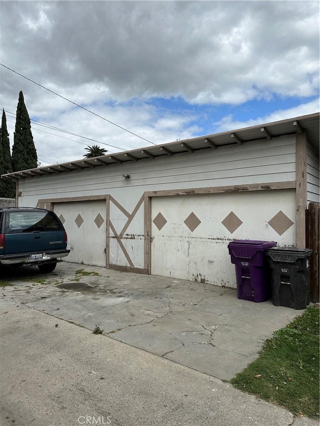 view of garage