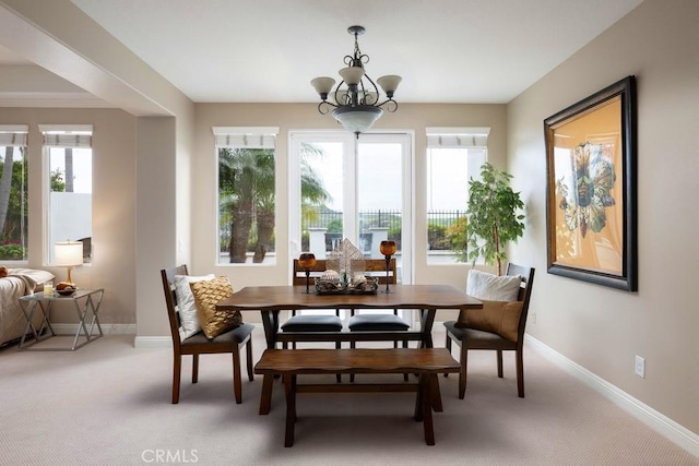 4505 Cresta Babia, San Clemente, CA 92673 - dining room with plenty of natural light, light carpet, and a chandelier