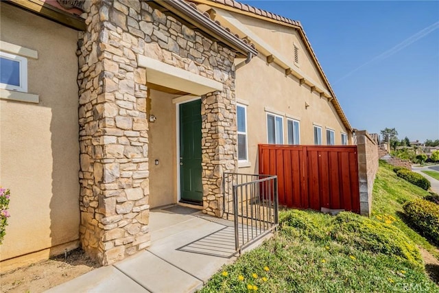 36877 Meadow Brook Way, Beaumont, CA 92223 - entrance to property with stone siding and stucco siding