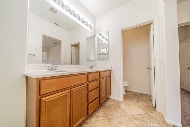36877 Meadow Brook Way, Beaumont, CA 92223 - full bathroom featuring double vanity, toilet, and tile patterned floors
