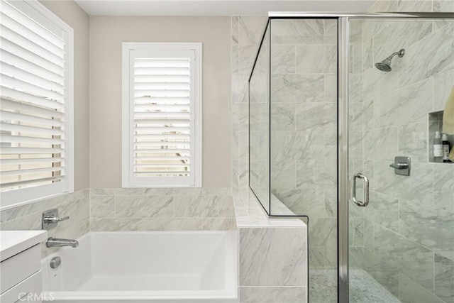 109 Baculo St, Rancho Mission Viejo, CA 92694 - full bathroom with a bath, a shower stall, and vanity