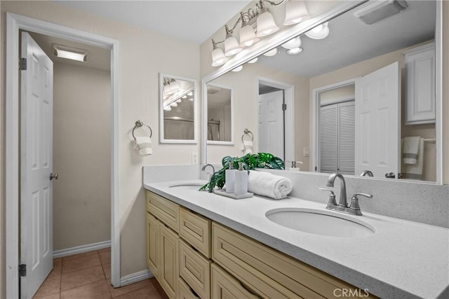2357 Palos Verdes Dr W Unit 3, Palos Verdes Estates, CA 90274 - full bathroom with a sink, tile patterned flooring, double vanity, and visible vents