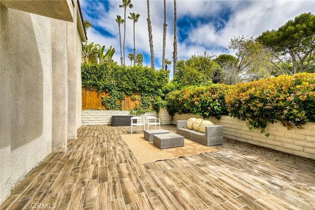 2357 Palos Verdes Dr W Unit 3, Palos Verdes Estates, CA 90274 - view of patio with a fenced backyard and outdoor lounge area