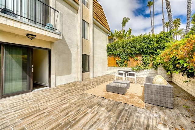 2357 Palos Verdes Dr W Unit 3, Palos Verdes Estates, CA 90274 - view of patio with fence and a wooden deck