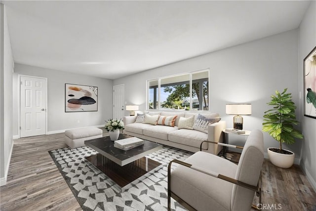 513 River Oaks Dr, Bakersfield, CA 93309 - living room with baseboards and wood finished floors
