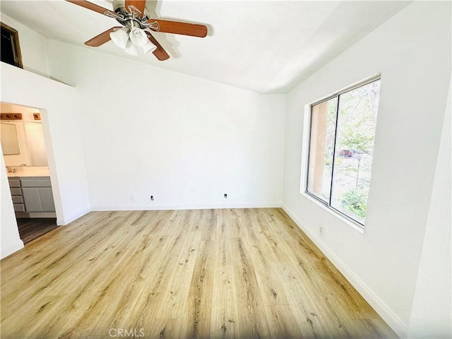22703 Copper Hill Dr Unit 2, Saugus, CA 91350 - unfurnished room featuring baseboards, light wood-style floors, and ceiling fan