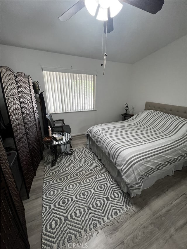 16389 Viho Ct, Apple Valley, CA 92307 - bedroom featuring wood finished floors and a ceiling fan