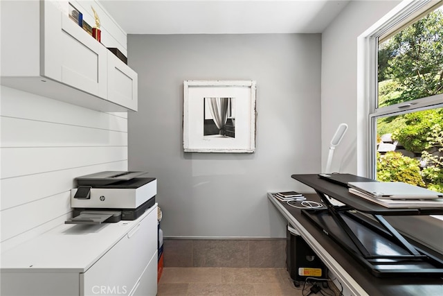 3120 Bern Dr, Laguna Beach, CA 92651 - home office featuring baseboards and dark tile patterned flooring