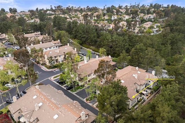drone / aerial view with a residential view
