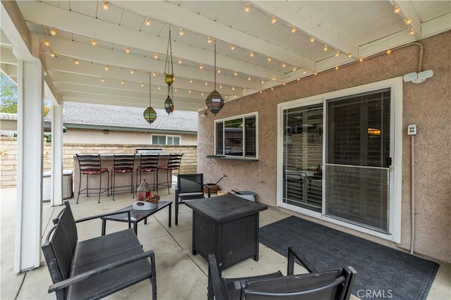 21643 Spice Ct, Saugus, CA 91350 - view of patio with an outdoor hangout area