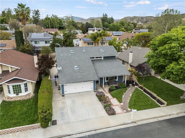 21643 Spice Ct, Saugus, CA 91350 - aerial view of residential area featuring a mountain backdrop