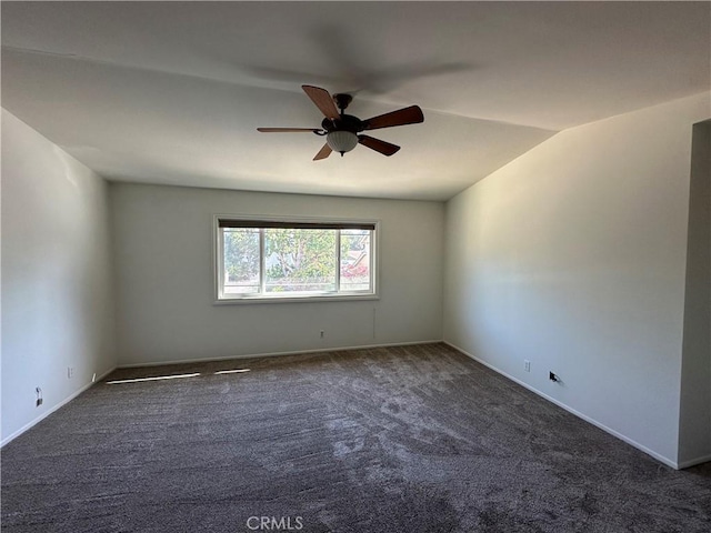 21643 Spice Ct, Saugus, CA 91350 - empty room featuring carpet flooring, ceiling fan, and vaulted ceiling